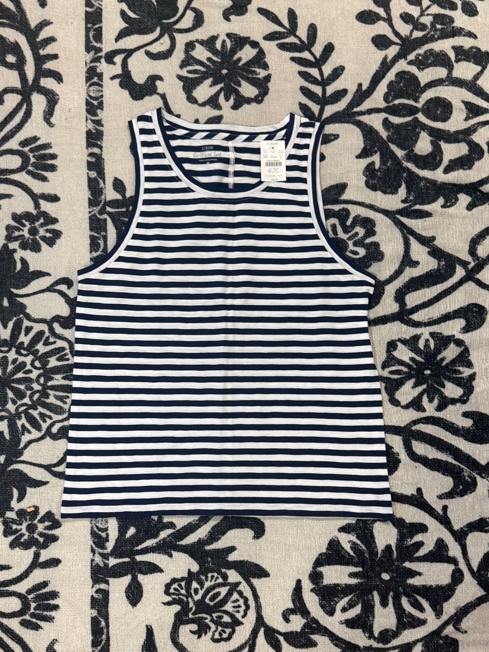 J. Crew Navy & White Striped Tank Top